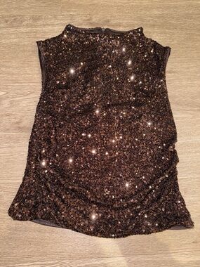 H&M Dark Bronze Sequin Sleeveless Top